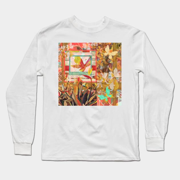 Butterflies are Free Digital Collage Long Sleeve T-Shirt by DANAROPER